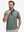 Front upper body shot of model wearing dark green leaves stylish full print contrast collared golf polo shirts
