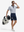 Front full body shot of model wearing navy antlers stylish full print contrast collared golf polo shirts