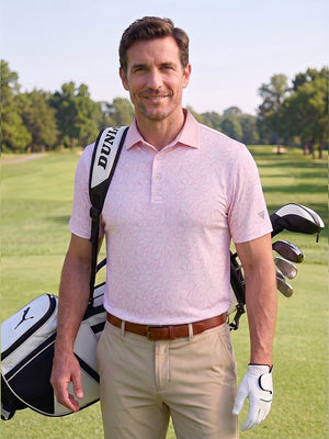 Lightweight Stretch Upgraded Print Golf Polo Shirts