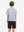 Back upper view of Stylish print boys polo shirts with clean lines and white purple shark tone